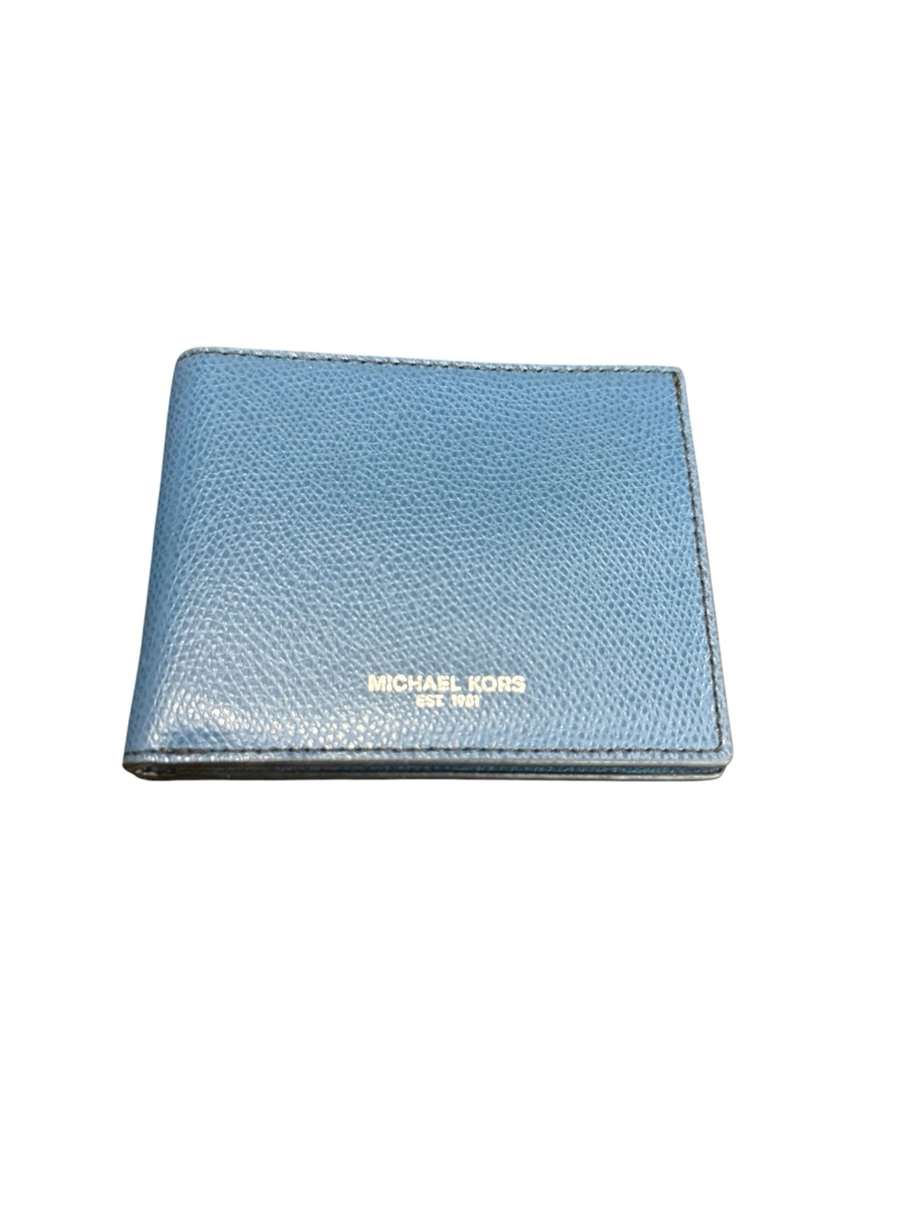 Michael Kors Men’s Light Blue Pebbled Leather Bifold Wallet